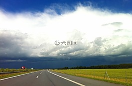 公路,雷暴,天氣