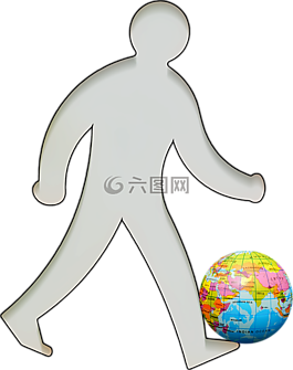 男子,走,人