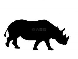 犀牛,動(dòng)物,黑