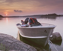 船,釣魚,海岸