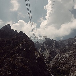 山,云,自然