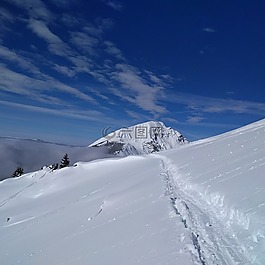 山,冬天,雪