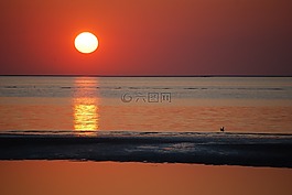 日落,心情,余輝