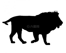 獅子,黑,側(cè)影