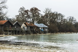 ammersee,船上的房子,冻结
