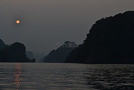 下龍灣,viernam,日落