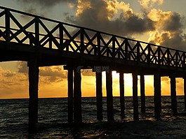 日落,海灘,天空