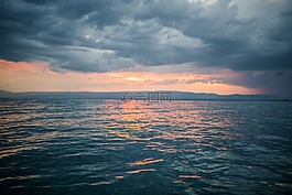 日落,黃昏,天空