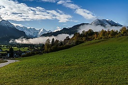 oberstdorf,云,山