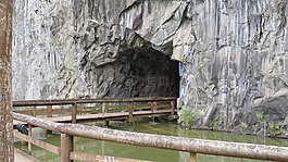 洞穴,巖石,湖