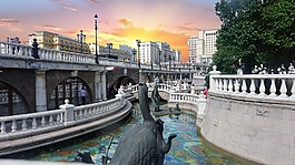 日落,建設(shè),水
