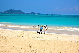 沙,海灘,海