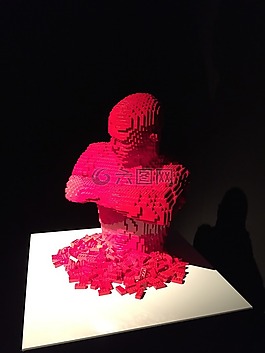 思考,lego,紅色