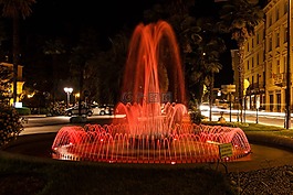 噴泉,夜,照明