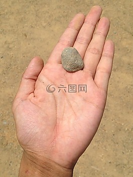 手,石头,砂