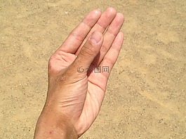 手,釘子,砂