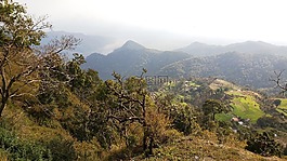 印第安村莊,谷,山