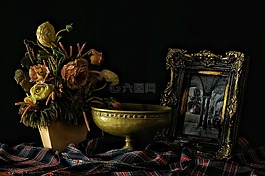 框架,花瓶,鮮花