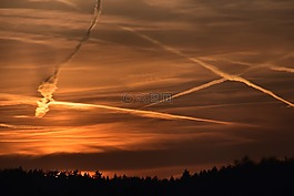 日落,天空,晚上