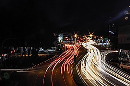 夜,攝影,交通
