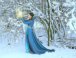 女孩,公主,雪