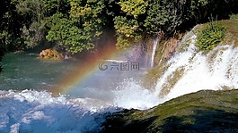 屏幕,彩虹的顏色,瀑布