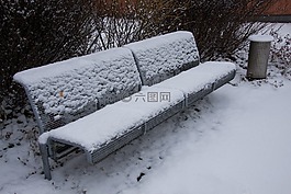 新西蘭,雪,公園長椅
