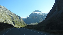 新西蘭,路,山