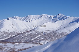 雪,山,冬季
