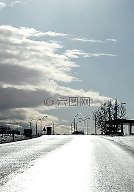 路,地平線(xiàn),云