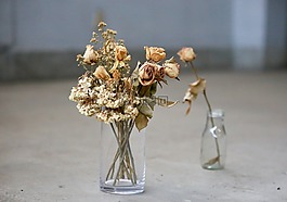 花瓶,干花,玻璃瓶