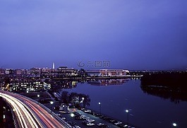 河,黃昏,市容