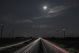 交通,夜,長(zhǎng)時(shí)間曝光