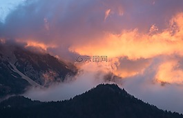 日落,天空,背景
