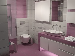 浴室,當代,washcloset