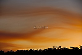 日落,天空,云