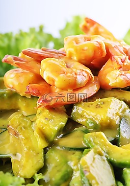 蔬菜沙拉,蔬菜蝦沙拉,牛油果蝦沙拉