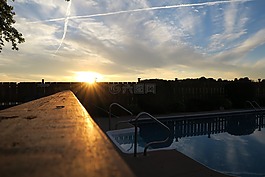 日落,天空,晚上