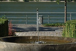 噴泉,石噴泉,水