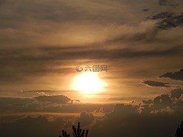 日落,太陽,天空