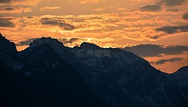 日出,山,山峰