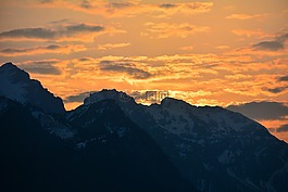 日出,山,山峰