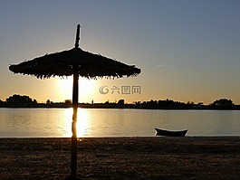太陽(yáng),遮陽(yáng)傘,日落