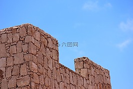 天空,城堡,墻
