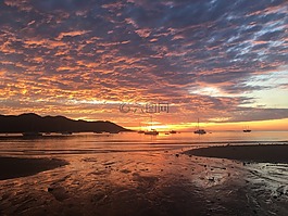 磁岛,日落,天空