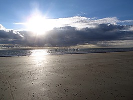 太陽,海,海灘
