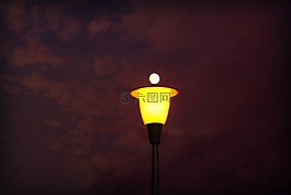 滿月,路燈,燈籠