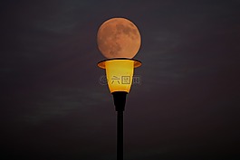 滿月,路燈,燈籠