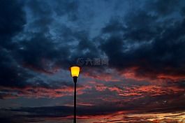 日出,燈籠,天空
