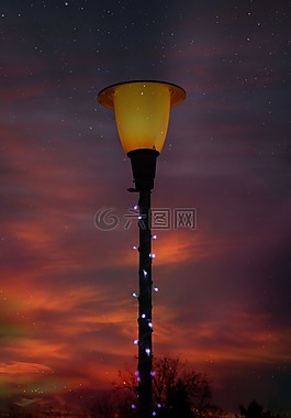 日出,燈籠,天空